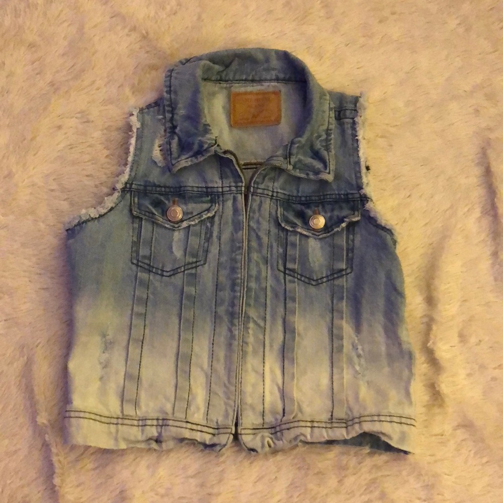 Girls jean Vest size Large